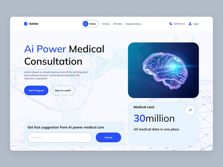 AI Medical consultation Landing Page by Mostafizur Rahaman on Dribbble