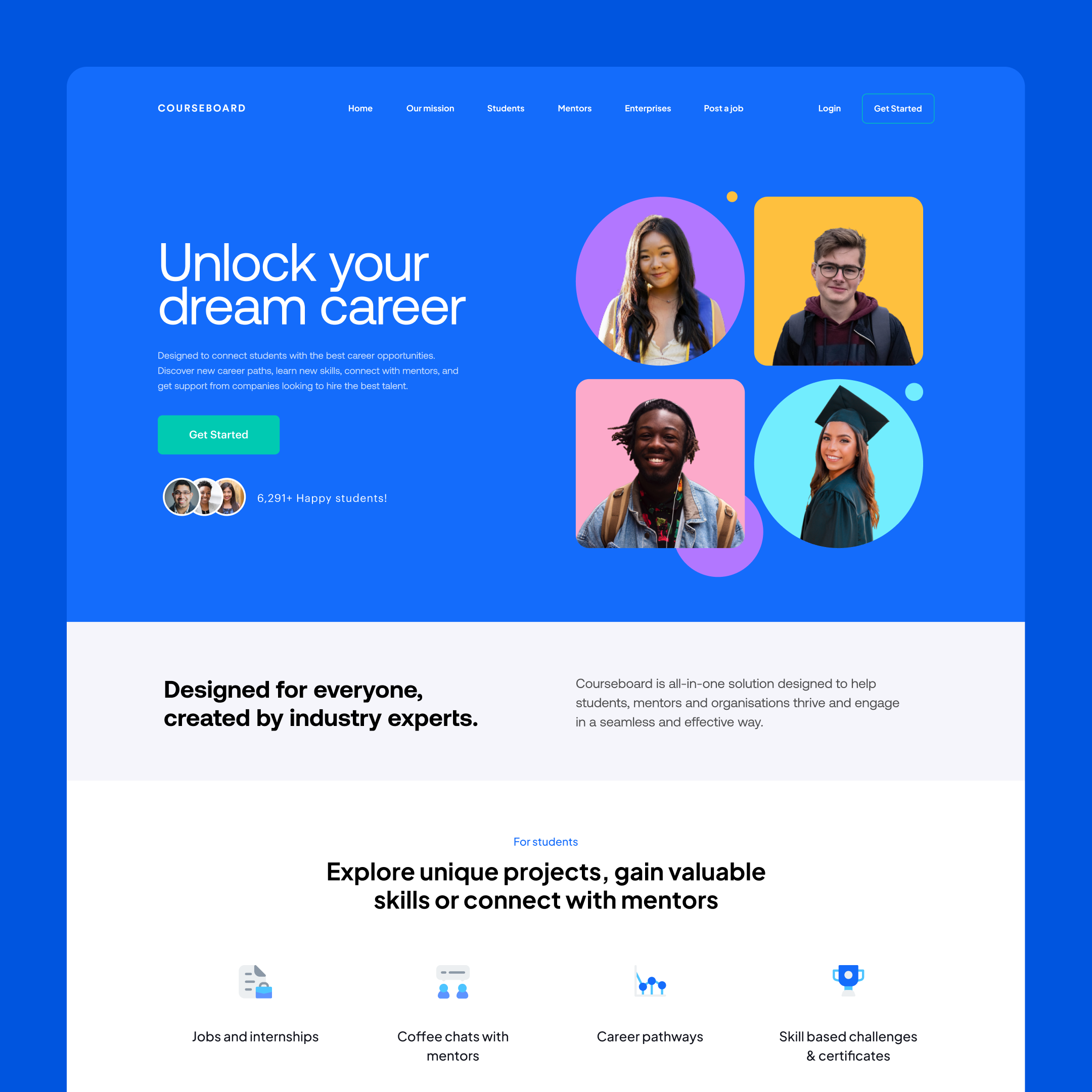 Educational website education hero section home page illustrations landing page shapes ui visual design web website