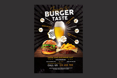 Burger Restaurant Flyer backyard bar bbq flyer template bbq party beer burger burger flyer burger menu