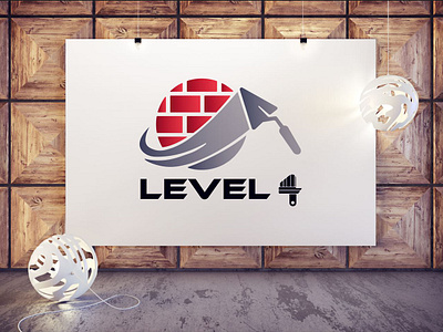 Level 4 Painting and Plastering company logo adobe illustrator branding brnd identity design graphic design illustration logo