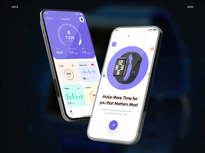 Smart Watch Integrate Mobile App UI Design app design app ui figma fitness tracker mobile app mobile app design smart watch smart watch app smart watch mobile app smart watch tracker tracker tracker app ui ui design ui ux ux watch app