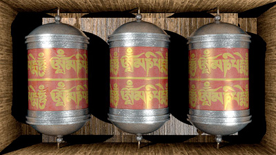 Prayer wheels 3d