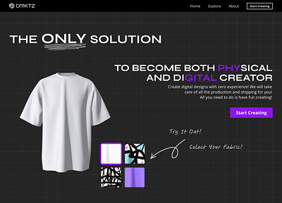 Landing page / 3D Fashion co-creation platform mobile design ui uiux user interface web design