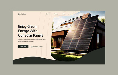 Online Solar Panels Shop Website UI UX vector