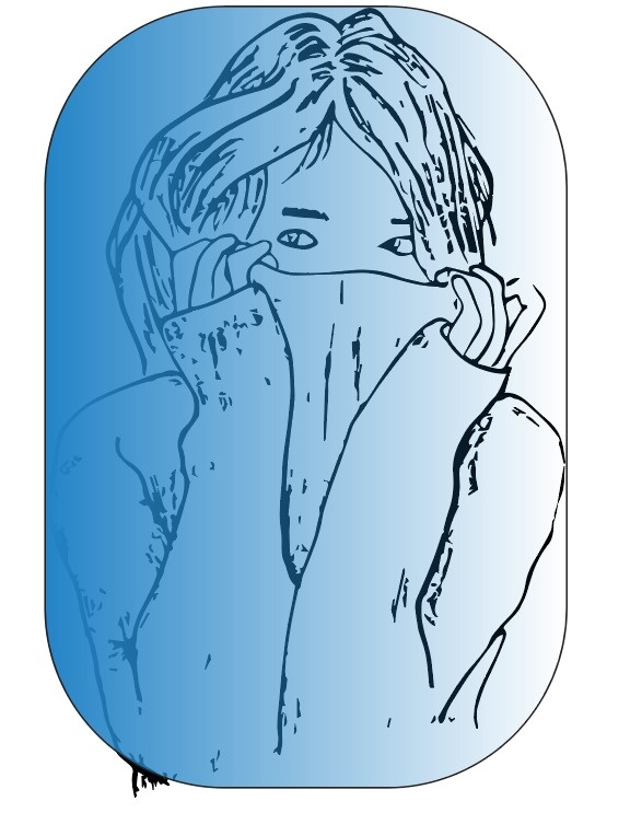 #shy girl on adobe illustrator. graphic design illustration