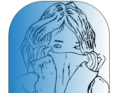 #shy girl on adobe illustrator. graphic design illustration