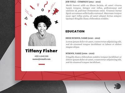 Creative One-Page Resume Template arrow bold creative cv design free freebie google docs red resume template