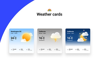 Weather cards app design design mobile design product design ui user interface ux