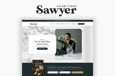 Sawyer Kaaba Theme Template Design clean template coaching template elegant template elegant theme kajabi landing page landing page design landing page template landing page templates sales page sales page template template website design website template website theme