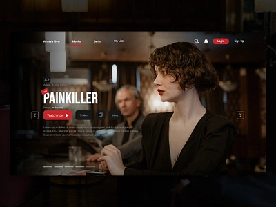 Movie Streaming UI action app cinema graphic design landing page movie movie streaming netflix red series stream ui ux webdesign
