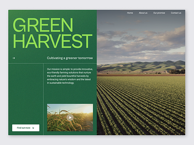 Green Harvest - Eco-Friendly Agriculture agriculture clean crops eco eco friendly environment environmental farm grainy green harvest modern textured