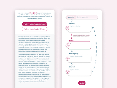 Bludný kruh - mobilní verze app graphic design interactive psychology ui ux