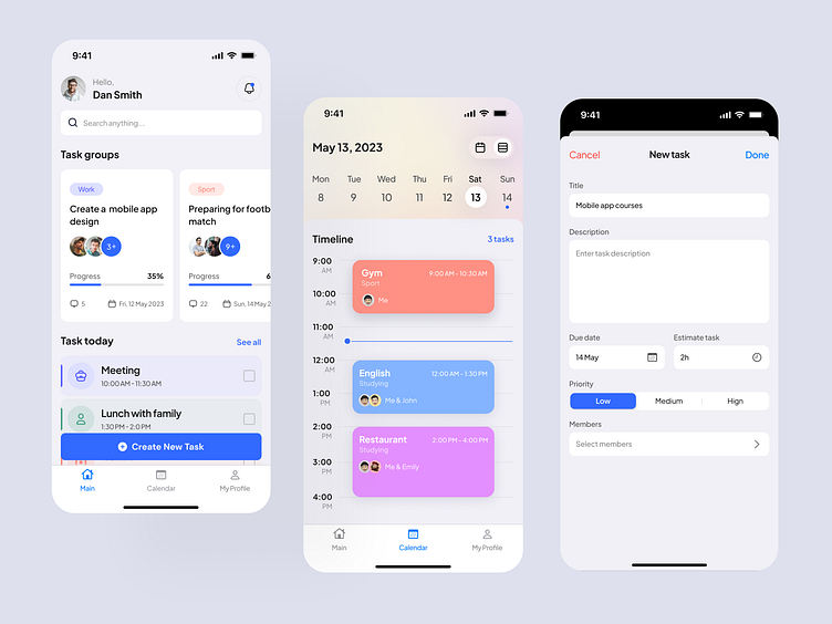 Planner app by Ihlas Ishankulyiev on Dribbble