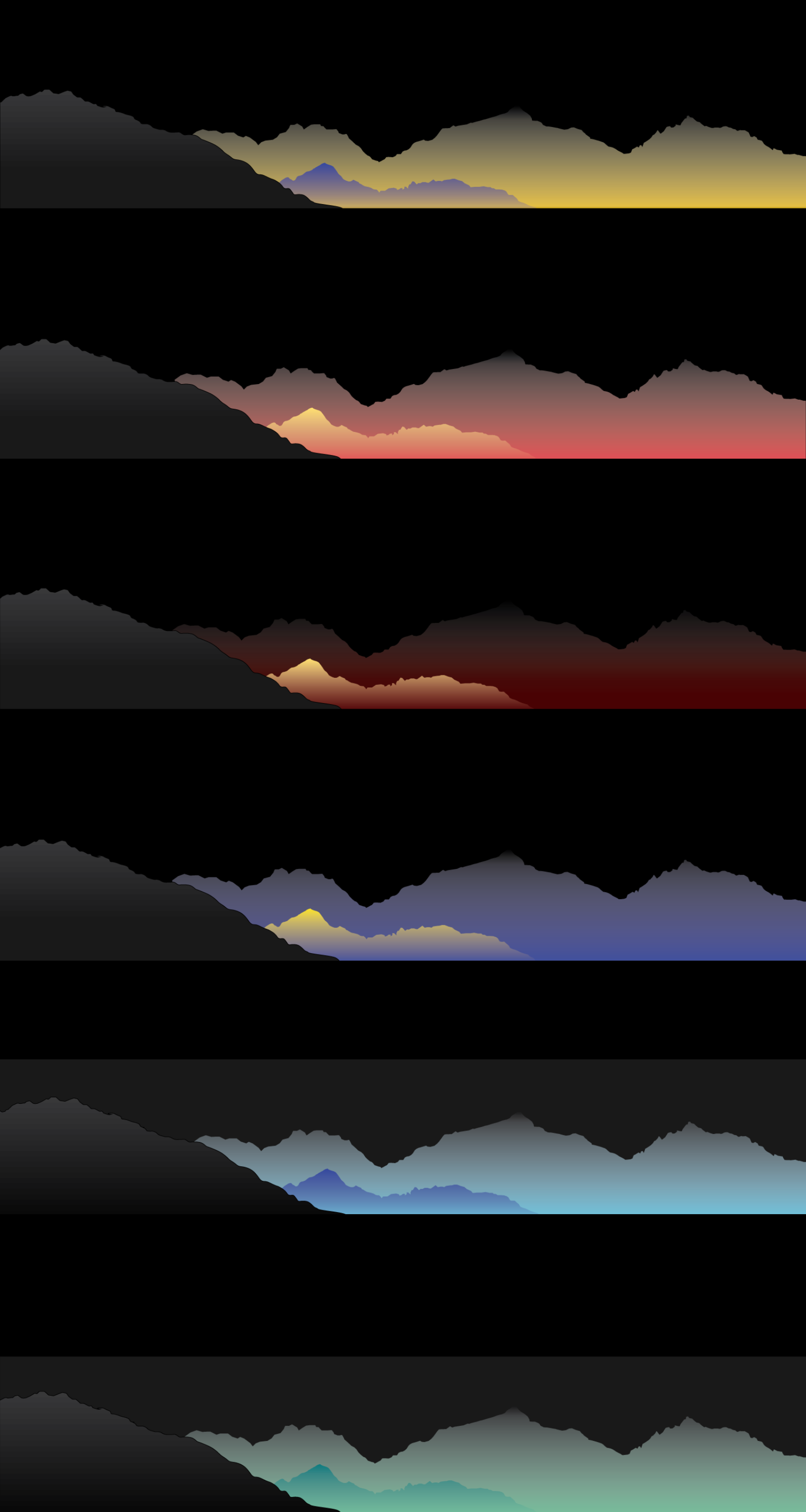 Mountain Gradient Covers 1500x300 Dark-Mode VS Light-Mode Study adobe colorful cover pack cover set design free gradient graphic design illustrator minimalist notion ui ui cover ui design variety