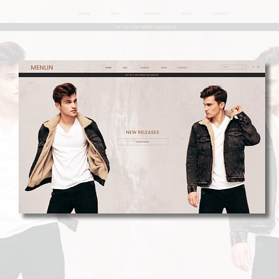 Menlin | Fashion Clothing ecommerce Website Banner clothing website fashion website figma prototyping ui ui design ui ux design user interface design website website design clothing website ui wireframing