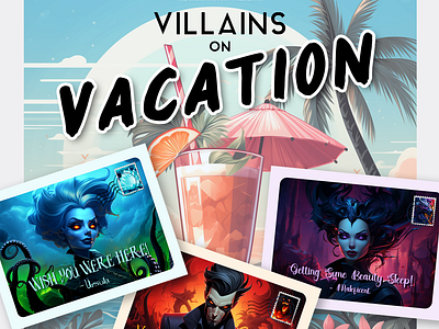 The Skins Factory Presents: Villains on Vacation! 3d design ai aiart aliens artwork disney illustration marvel starwars villains