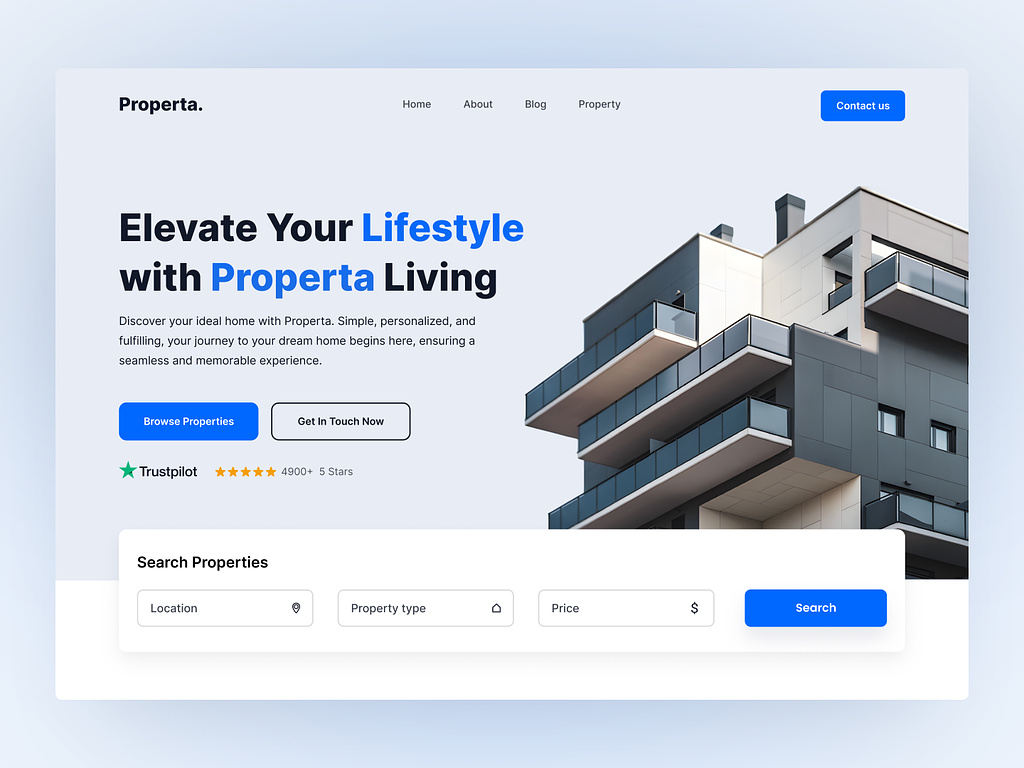 Properta | Landing Page Design