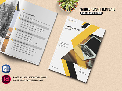 Annual Report Template annual report annual report design annual report template business brochure business report clean company report corporate design creative brochure creative proposal editable indesign template minimal modern ms word printable professional design proposal report brochure report template