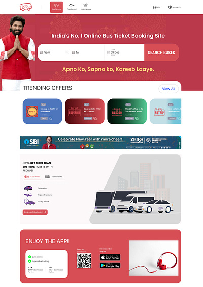 Redbus Home Page Redesign by Autolayout autolayout homepage redbus redbus homepage redesign website design