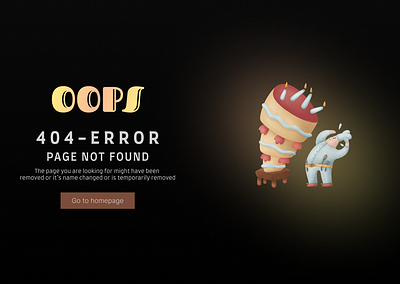 404 Error Page color theme design graphic design illustration typography ui ux