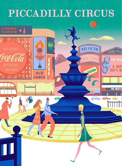 Piccadilly Circus Illustration graphic design illustration