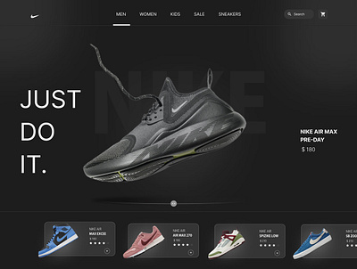 Concept Website Design for Nike branding ui