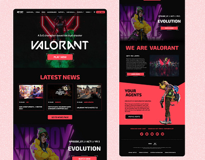 Valorant website UI design design ui web design