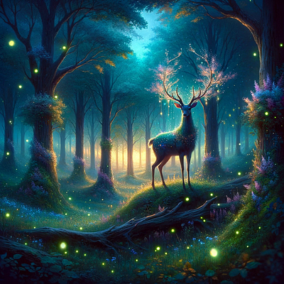 Enchanted Forest graphic design illustration