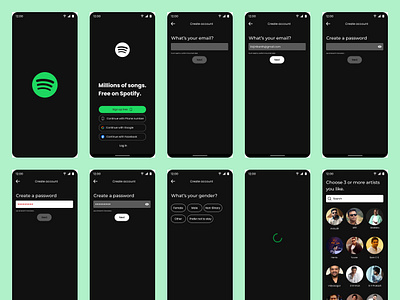 Spotify onboarding screens android mobile app spotify spotify onboarding spotify onboarding screens spotify screen uiux ux