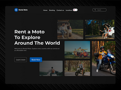 Rental Moto Hero Section hero hero section landing page ui ui design uiux user interface ux ux design web web design