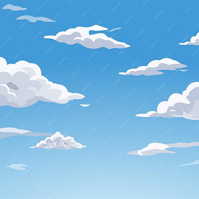 Sky with pretty clouds background cartoonist vector illustration design