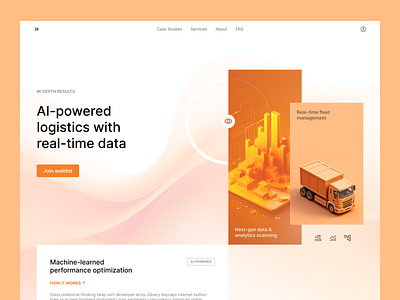 AI-powered logistics ai clean orange rebound simple ui web