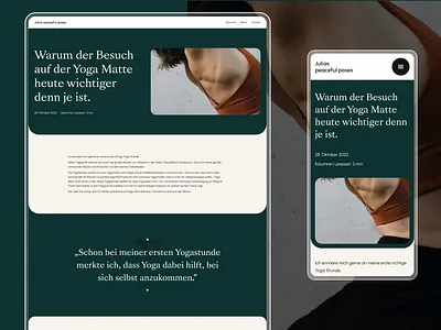 Yoga Blog Exploration blog blog design blog detailpage blog ui detailpage responsive design ui ui design ui designer ux ux design uxd website website design yoga yoga blog