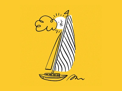 Sailing into the new year 🌊⛵️ design doodle funny illo illustration lol new year sailboat sailing sketch water