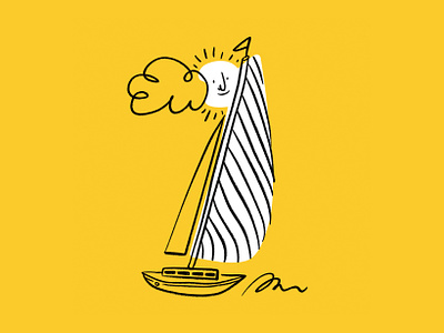 Sailing into the new year 🌊⛵️ design doodle funny illo illustration lol new year sailboat sailing sketch water