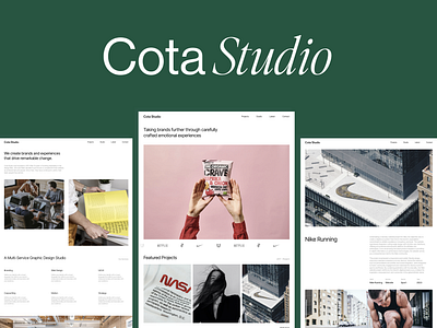 Cota Studio - Agency Portfolio Framer Template design framer framer template minimal template theme ui web design website design website template