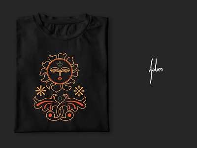 Art 004 From the QASO Collection Inspired By Georgian Ornaments art authentic creative georgian ornaments graphic design illustration luxury minimal sun t shirt unique