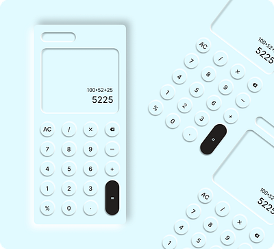 Mobile Calculator UI calculator design minimal design mobile calculator newmorphism simple ui ui