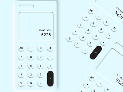 Mobile Calculator UI calculator design minimal design mobile calculator newmorphism simple ui ui