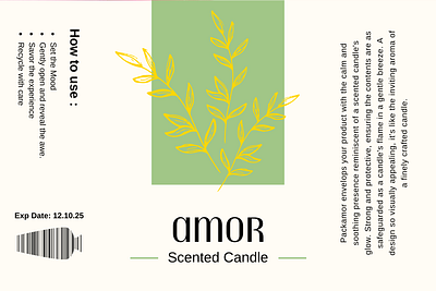 Packamor Scented Candle Label Design brand branding design graphic design illustration logo