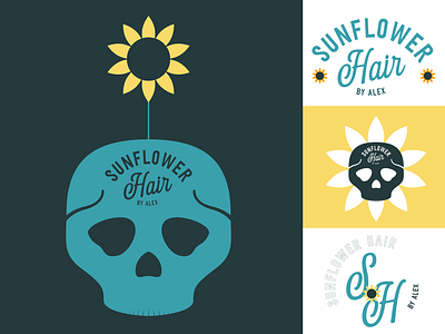 Sunflower Hair branding graphic design illustration logo logo design typography wordmark