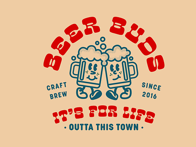 BEER BUDS 🍻 badge beer beer badge beer buds branding craft beer design identity illustration logo logo design typography vintage