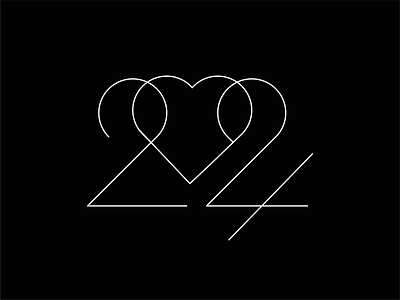 2024 2024 heart line lineart logo number numbers