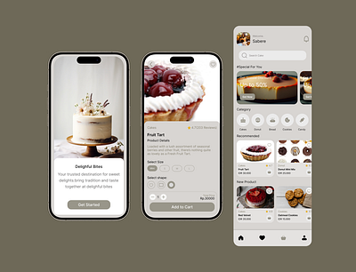 Cake App UI Design🍰 aplication app app mobile branding cake app cake design cake ui design app design cake design food food ui minimal app minimal design mobile app tarf design ui ui design ui ux uiapp ux design