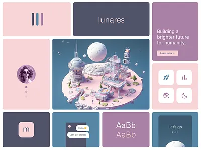 Lunares concept design 3d branding graphic design ui