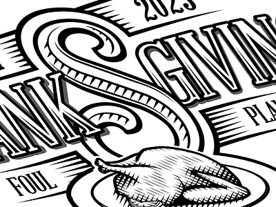 Happy Thanksgiving 2023 graphic design illustration typography vector