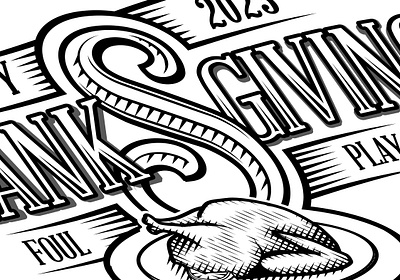 Happy Thanksgiving 2023 graphic design illustration typography vector