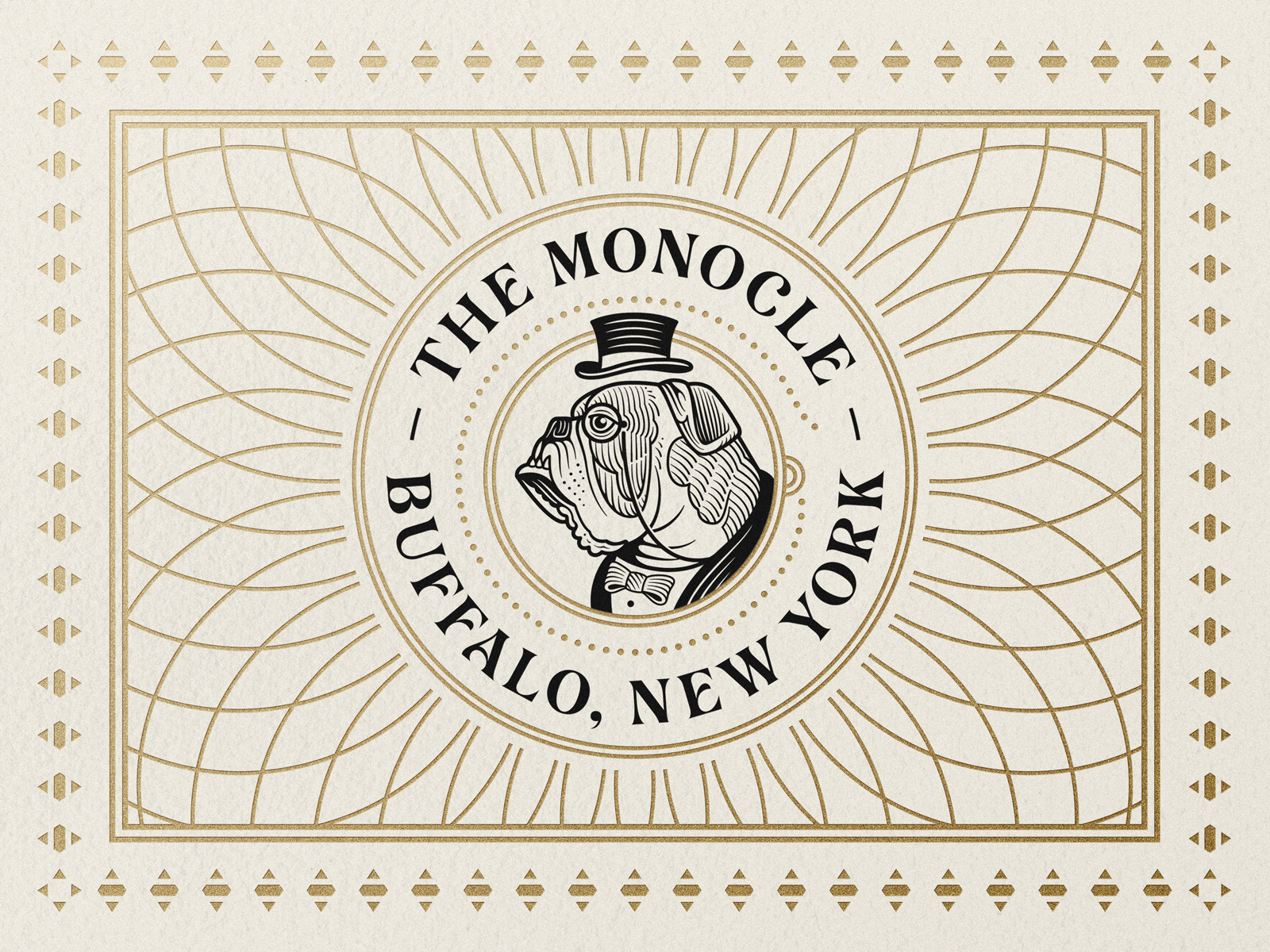 The Monocle brand identity branding bulldog drawing etching etching style graphic design identity design illustration linework logo logo badge logo design