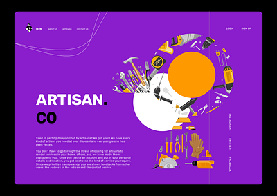 Artisan.Co landing page branding design landingpage ui website