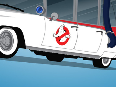 Ghostbusters Ecto-1 illustration cartoon ghostbusters illustration pop culture vector